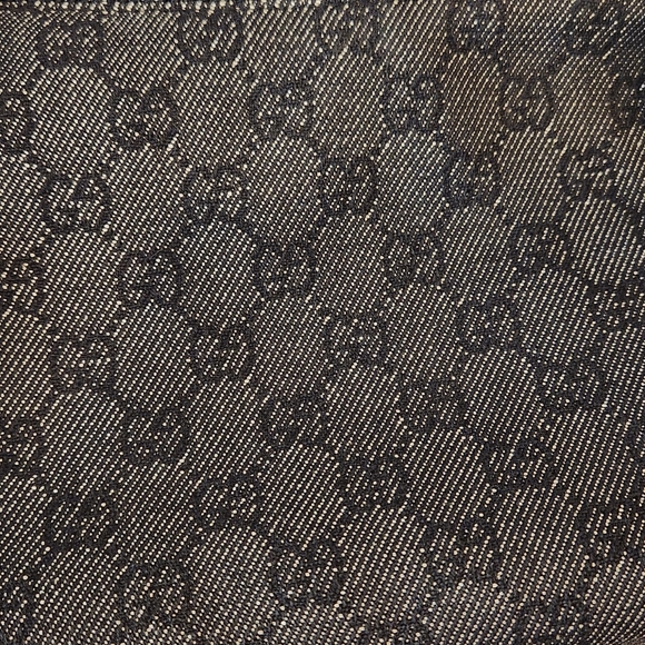 GUCCI Gray/ Black Denim GG Web Monogram Shoulder Bag - Picture 13 of 13